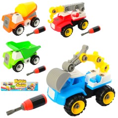 Конструктор на шурупах, будтехника, 21см, отвертка, кул., 30-27-11 см. /72/