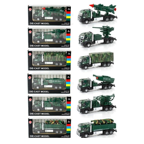 Машина метал, інерц, 16см, 1:60, військова, рухливі деталі,гумові колеса,мікс видів, в кор-ці, 20-9-6см 