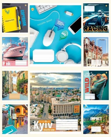 Тетрадь 48 арк.клітинка Тверда 41507 Мікс Універсальний 2, 10к., 10 шт. в уп. 