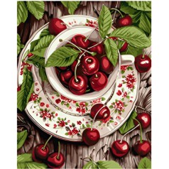 Картина по номерам "Свежесть вишни" 40х50 см