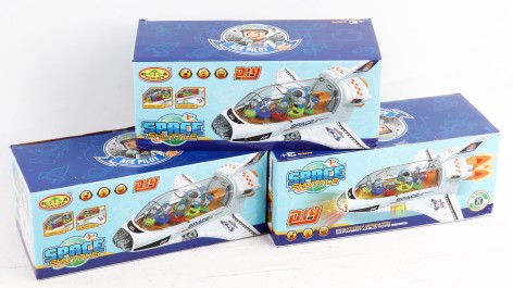 УЦІНКА 30% Літак космічний шатл, мелодія, підсвічування, колесо вільного ходу, у кор.