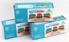 УЦЕНКА 30% Дерев'яна іграшка Геометрика Балансир, фігури 12шт., кор., 21-9-6см 