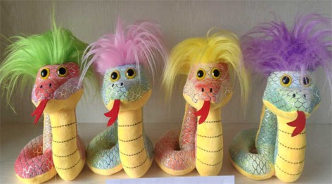 М'яка іграшка 4 види, символ року, змія, висота 22 см, мікс видів 