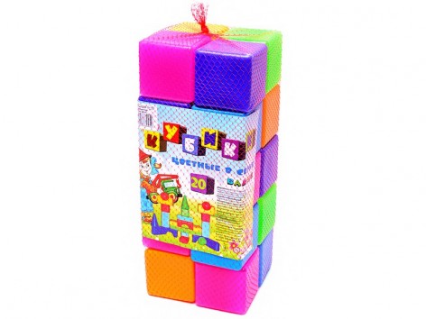 Кубики кольорові 20 елементів Бамсік