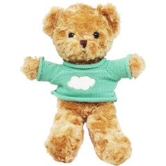 Мягкая игрушка медвежонок в зеленом 30см.