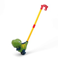 Каталка динозавр, з ручкою зелений