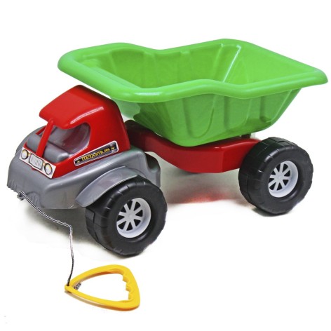 Машинка-каталка Скрепер, красный+зеленый