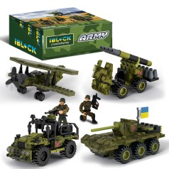 Конструктор iBlock Армия, 83-140дет., 4вида, р-р уп-ки 22*4,5*14см /6/48/8шт в коробке 44,2*19,5*14,5см
