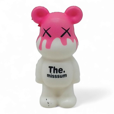 Сквіш Антистрес Ведмежа Bearbrick білий+рожевий