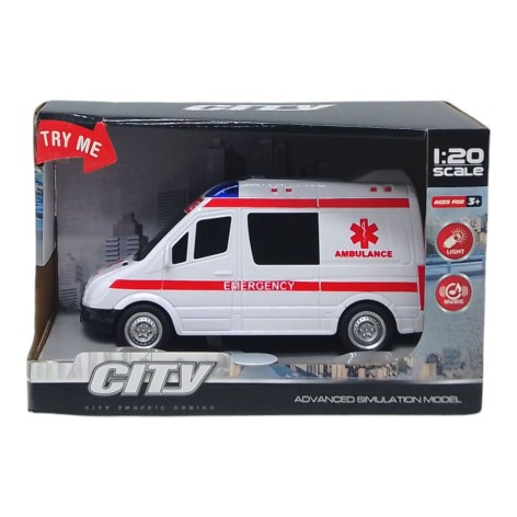 Машины Скорая батар., свит., звук, короб. 22,5*14*9,5 см