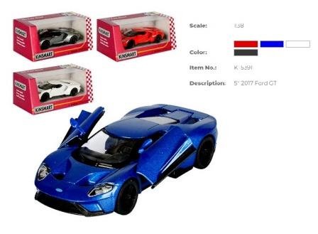 Автомодель FORD GT металлическая игрушечная машина 16 см открываются двери инерционный (KT5391W)