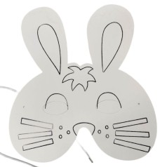 Раскрась пасхальную маску (заготовка) кролик