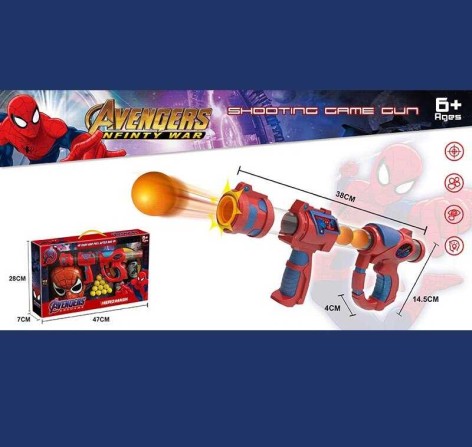 Набір героя автомат із помповим механізмом, 10 м'яких кульок, мішені,  в кор. 47*7*28 см  