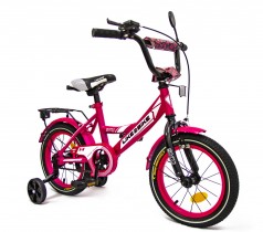 Велосипед дитячий 2-х колісний 14'' 211403 (1 шт) Like2bike Sky, рожевий, рама сталь, зі дзвінком, ручне гальмо, складання 75%