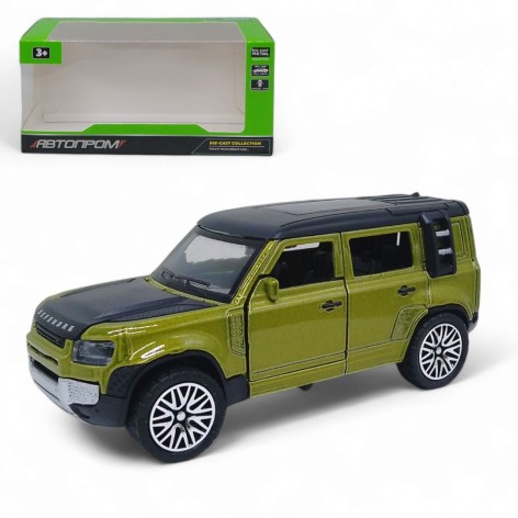 Машинка металлическая "Автопром. Land Rover Defender", зеленая