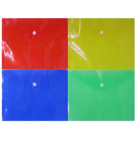 Папка-кнопка   А5_16мкм,матов.,17*24см,4цв. 4 шт. в упак. (50*12)