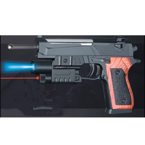 Пістолет 18см, пластикові кулі, лазер, світло, на бат(табл), у п/е 15-21-3,5см 