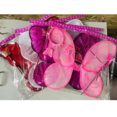 Набор аксессуаров крылья карнавальные 46,5-41см, бабочка, обруч, волшебная палочка 33см,4 цвета, в п/е 48-43-2см 