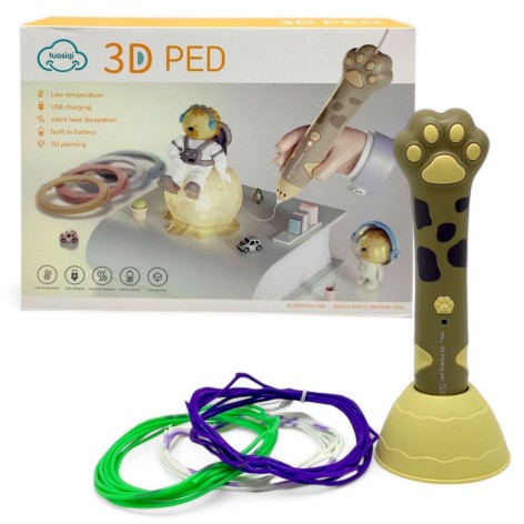 3D ручка (Кошачья лапка) (подставка, 3 цвета пластика в комплекте)