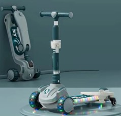 Самокат 3в1 з сидінням "Skyper" колеса PU 125х40мм зі світлом, українське озвучування та підсвічування платформи, в кор. 