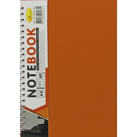 Блокнот пружина сбоку оранж.