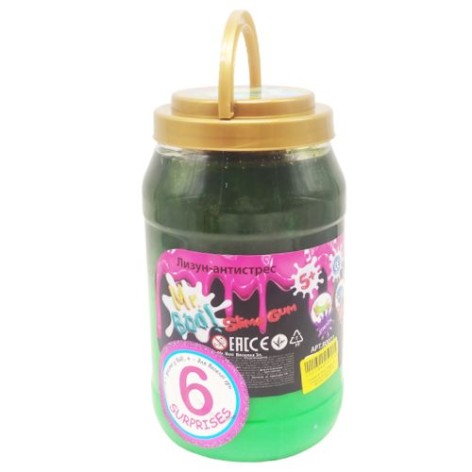 Слайм Mr.Boo: Радуга, 3 литра зеленый+ проз.