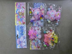 Антистрес-сквіш  "KUROMI" блискітки, помпони, 8*2см, в п-е /24/432/18шт в кор.