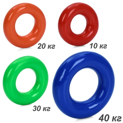 Еспандер кистьовий, кільце, 4 кольори, 4 розміри (10кг, 20кг, 30кг, 40кг), у п/е 