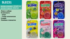 Набор Mix Slime лизун с разными наполнителями, 6 видов, на планшtnt 13,5*21 см