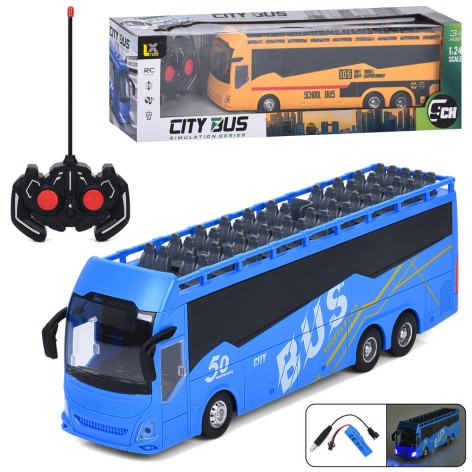 Автобус р/к, акум, 30см, 1:24, світло, гумові колеса,USBзарядне, 2 кольори, в кор-ці, 43-13-10см /12/