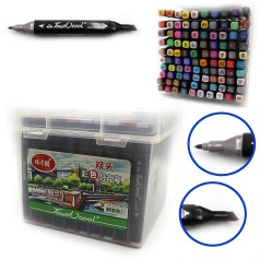 Набор скет маркеров "TouchCool" скош+тонк, 100цв., пласт. бокс, 100шт/этик. //