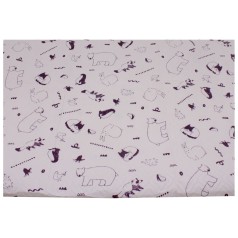 Пеленка клеенчатая, розовая. животные