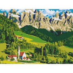 Картина за номерами: Будинок у Альпах