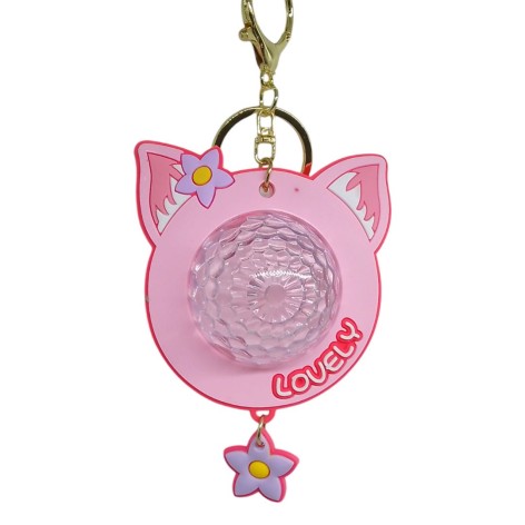 Брелок "НЛО", диско-куля, зі світлом (рожевий)