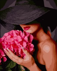 Набір для розпису по номерах Незнайомка Strateg розміром 40х50 см (GS177)