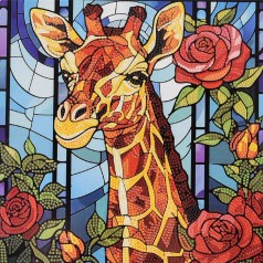 Набор для творчества алмазная картина Жирафовая сказка Strateg размером 30х30 см (DEEX16306)
