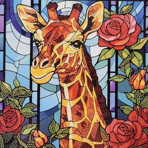 Набір для творчості алмазна картина Жирафова казка Strateg розміром 30х30 см (DEEX16306)