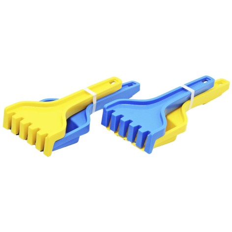 Лопатка с граблями большая, желто-голубая