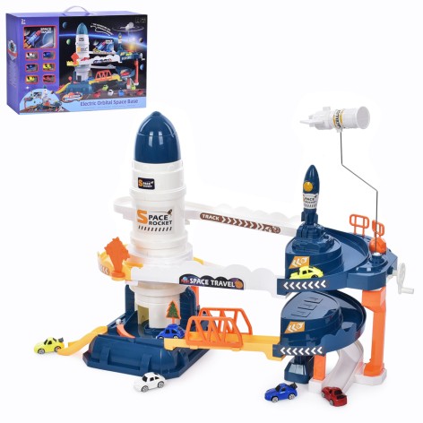 Гараж, 2 поверхи, космос, машинки 6шт (4,5см), музика, на бат-ці, в кор-ці 54-37-11см 