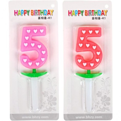 Свічка-цифра неон із серцем 