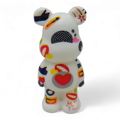 Сквіш Антистрес Медвежонок Bearbrick білий абстракт