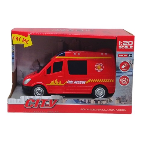 Машина Пожарная бат., мир., звук, короб. 22,5*14*9,5 см