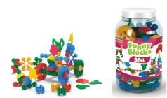 Дитячий конструктор Wader "Funny blocks" 58 елементів (в банці)