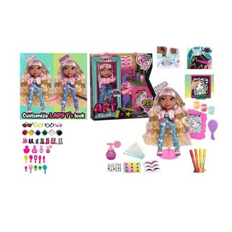 Лялька 23 см, шарнірні суглоби, взуття, аксесуари, фарби, пензлик, фломастери, в кор. 26*30 см