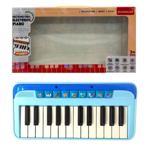 Музична іграшка MIC "Піаніно" блакитне електронне з 24 клавішами та режимами звуків блакитний 