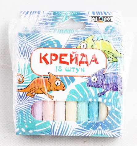 УЦЕНКА 50% Мел Маленький круглый - 18 штук разноцветный Стратег 1 шт.