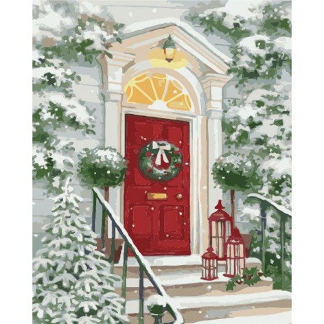 Набор для росписи по номерам Венчик на дверях Strateg размером 40х50 см (GS1547)