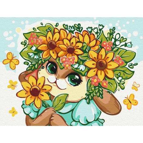 Картина за номерами Квіткове зайченя © Olena Lazarenko, 30х40 см