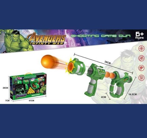 Набір героя автомат із помповим механізмом, 10 м'яких кульок, мішені,  в кор. 47*7*28 см  