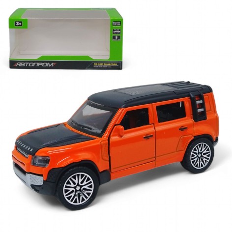 Машинка металлическая "Автопром. Land Rover Defender", оранжевая.